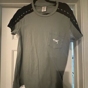 PINK Victoria's Secret Gray and Black Men's Shirt